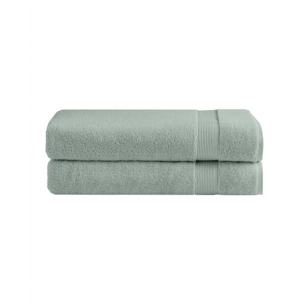 NEW UNDER THE CANOPY classic organic 2-piece bath sheet set in lichen